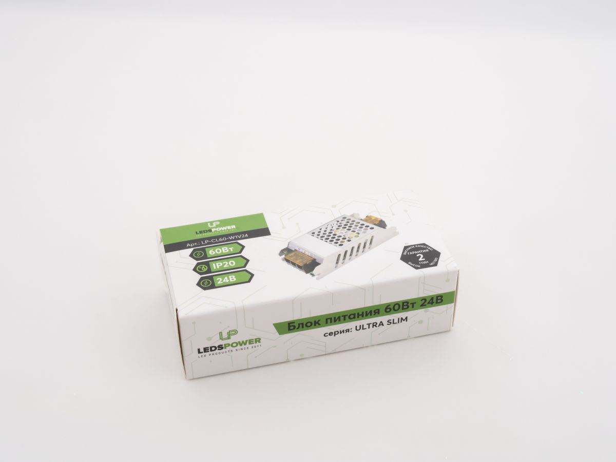 Блок питания LEDS POWER 60Вт 24В ULTRA SLIM 002668