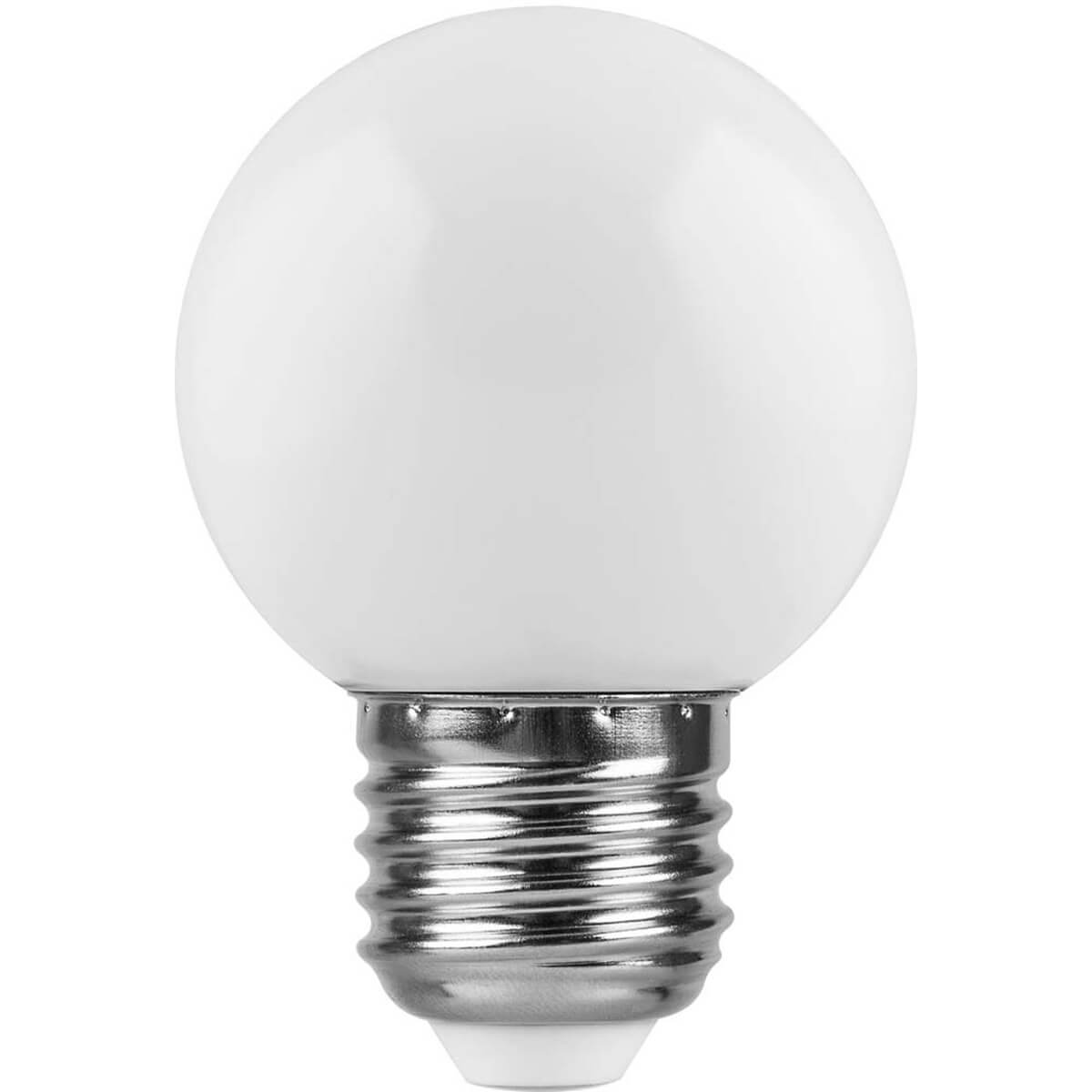 Лампа светодиодная Feron Е27 1W 6400K Шар Матовая LB-37 25115