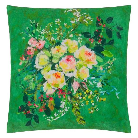 Подушка CCDG1571, Margaretta Linen, Emerald, Designers Guild 55 x 55см
