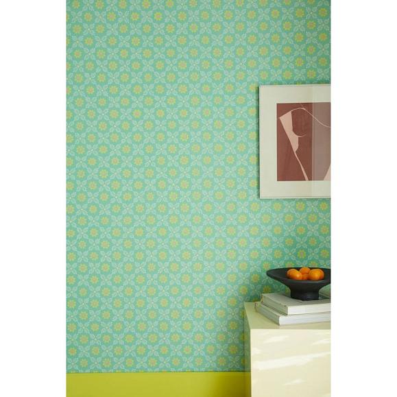 Обои Little Greene 0267DIGREEN Ditsy Block Green Verditer