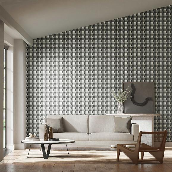 Обои Harlequin 112943 Blocks Black Earth/Sketched/Diffused Light
