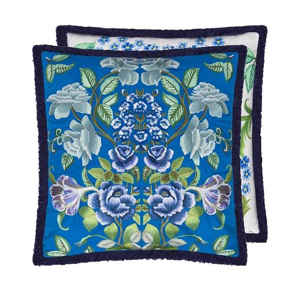 Подушка CCDG1504, Eleonora Embroidered, Cobalt, Designers Guild 55 x 55см