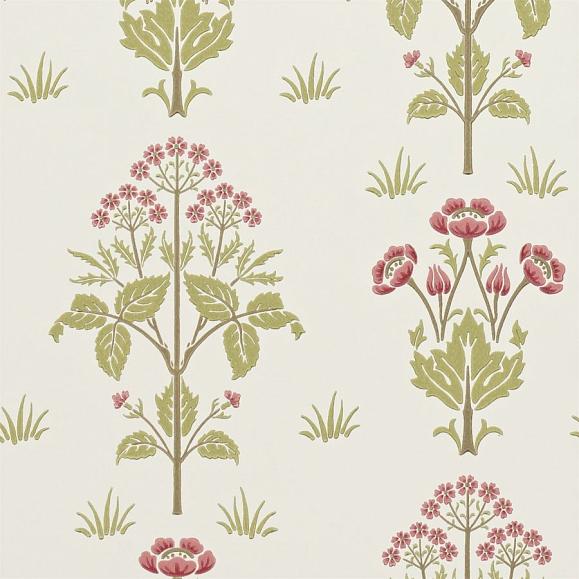 Обои Morris 210347 Meadow Sweet Rose/Olive