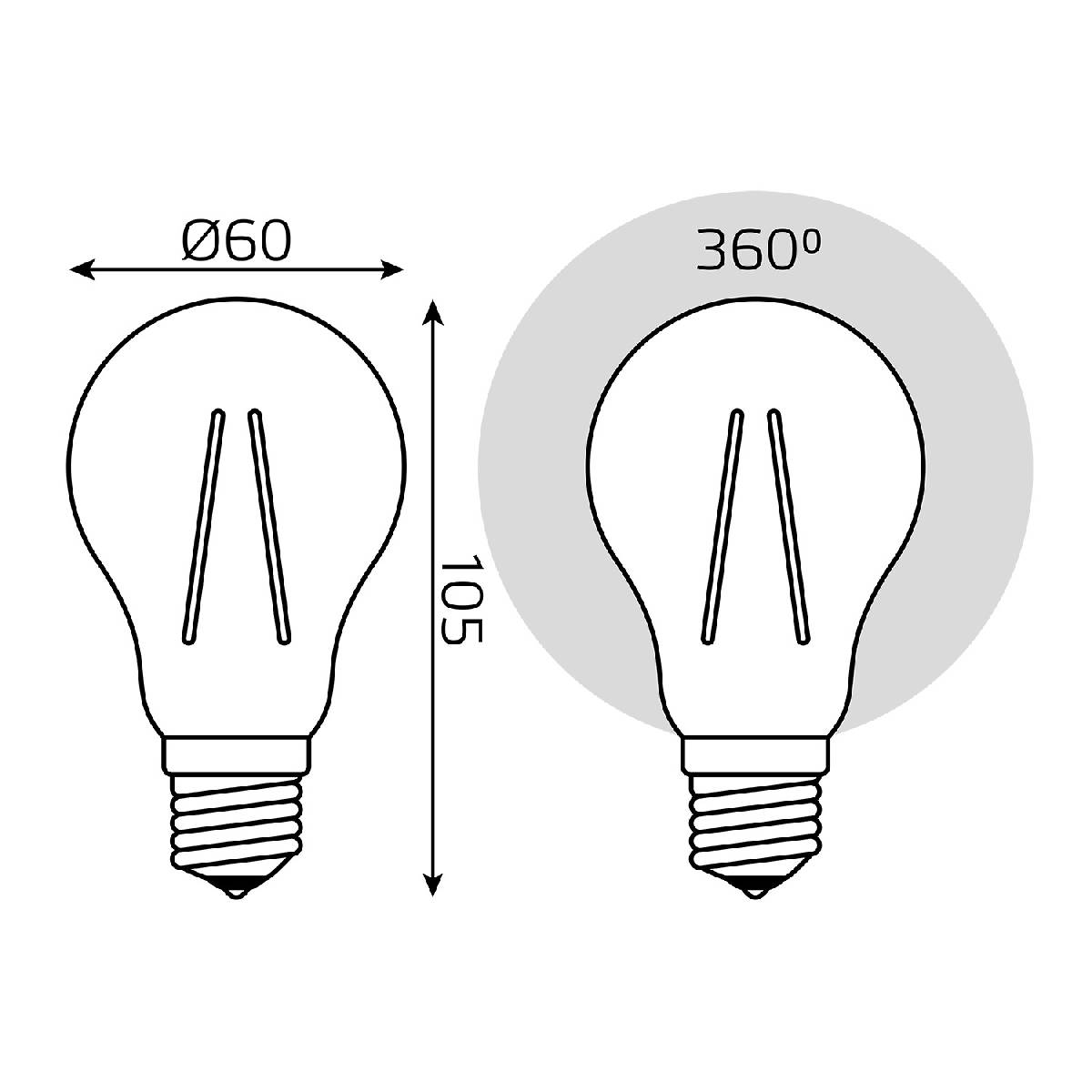 Лампа светодиодная Gauss Filament Elementary E27 11W 2700K 22211