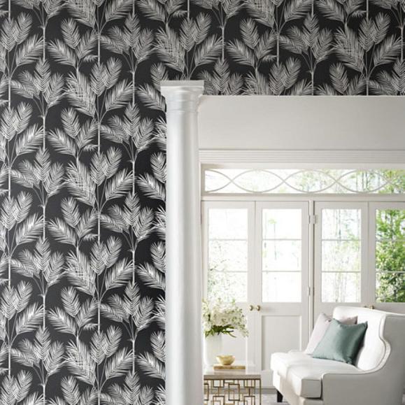 Обои York CV4409 King Palm Silhouette Black