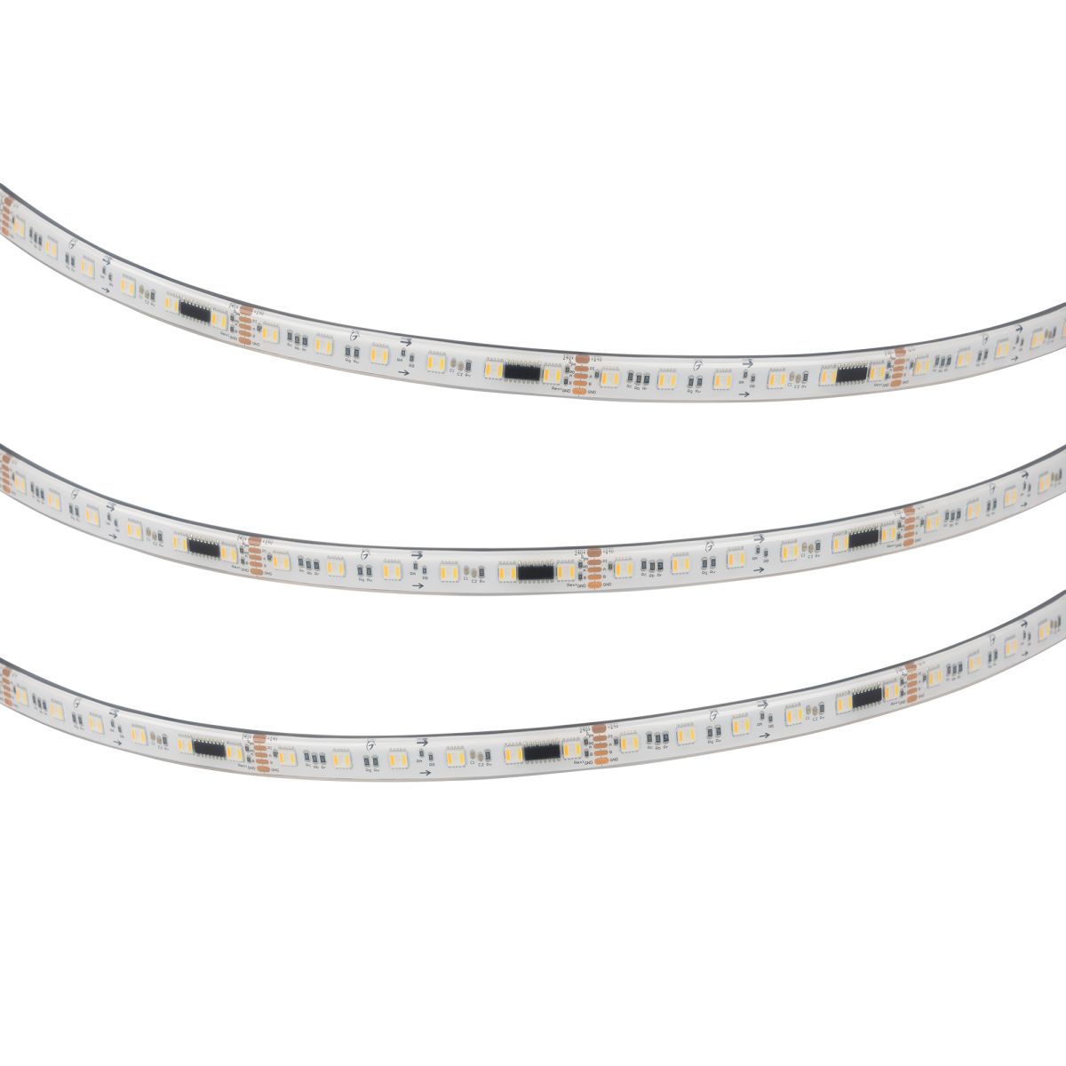 Светодиодная лента герметичная Arlight DMX-PS-B60-14mm 24V RGBW-MIX-PX6 (15 W/m, IP67, 5m) 065141