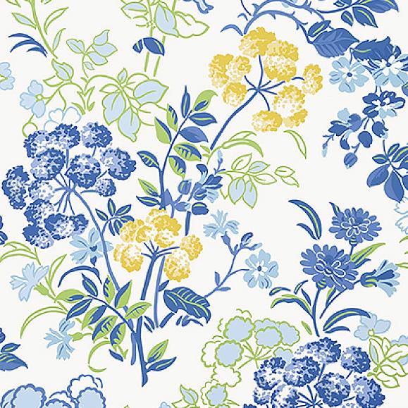 Обои Thibaut T14336 Spring Garden Blue and White