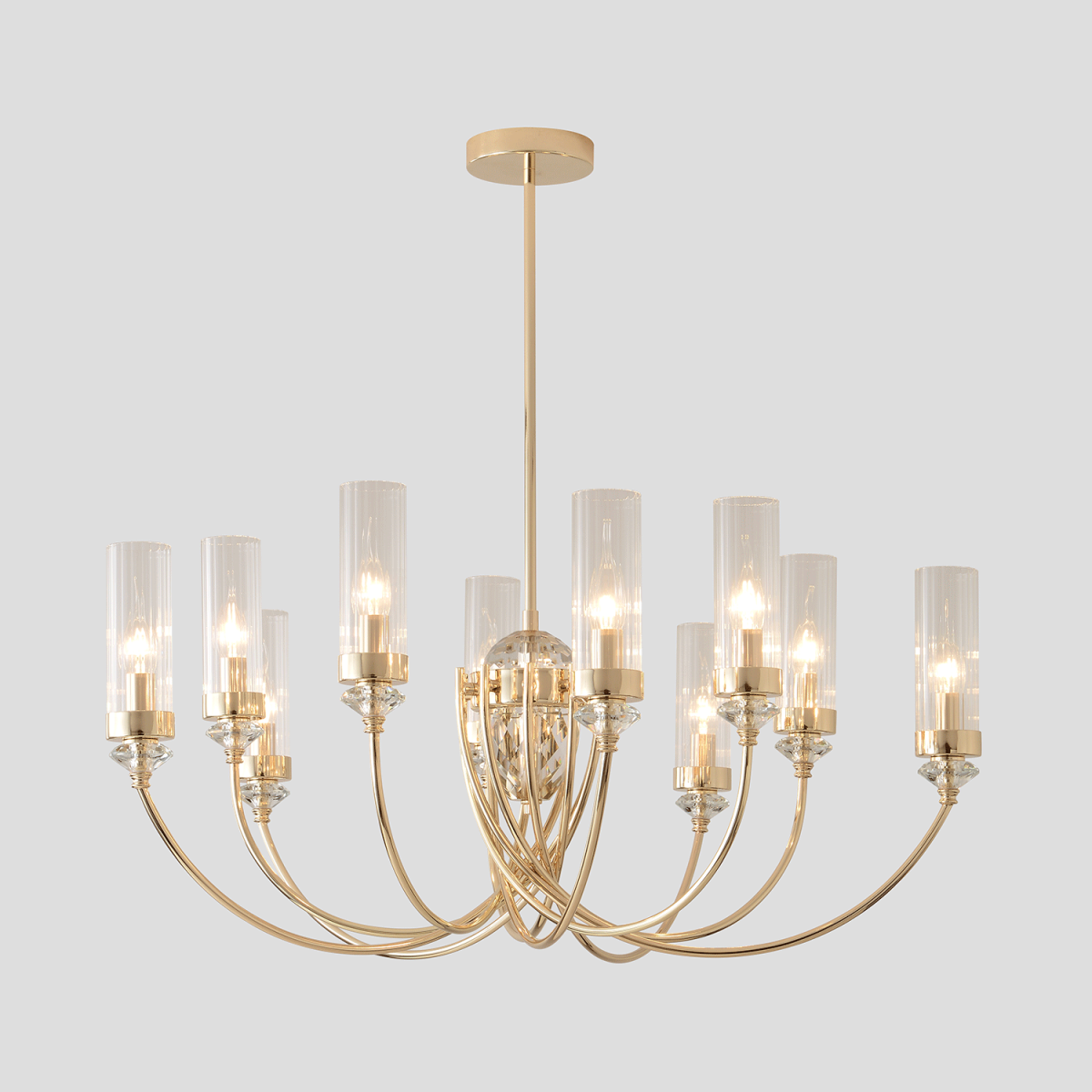 Люстра на штанге Crystal Lux SECRET SP10 GOLD