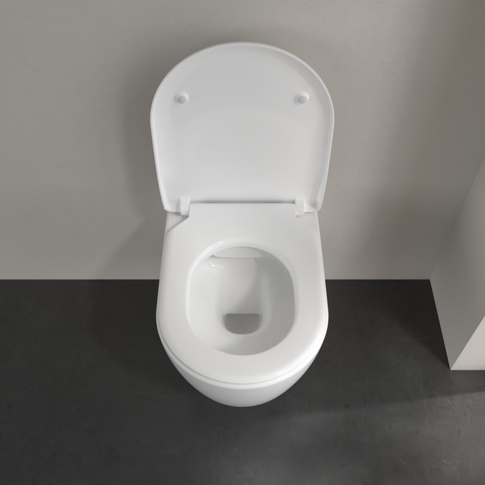 Villeroy&Boch Avento Сиденье для унитаза, с микролифтом, тонкое, цвет: белый/нержавеющая сталь