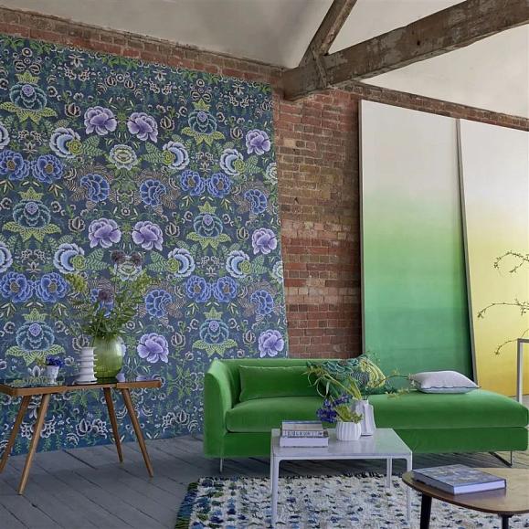 Панно Designers Guild PDG1168/03 Rose De Damas Indigo