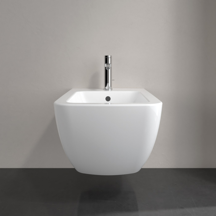 Villeroy&Boch Venticello Биде подвесное 375*560*285, с 1 отв. под смеситель, CeramicPlus, цвет альпийский белый
