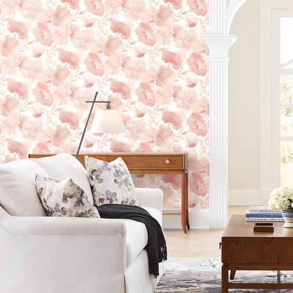 Обои York BL1772 Watercolor Bouquet Blush