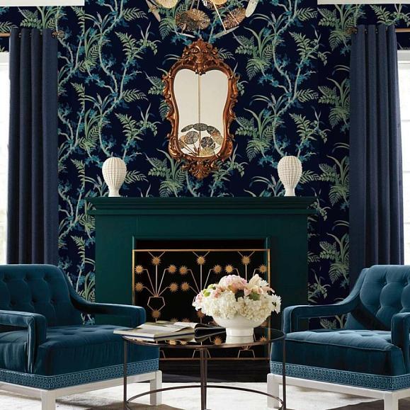 Обои York GR5996 Enchanted Fern Navy/Green