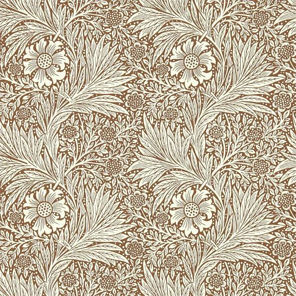 Обои Morris 216955 Marigold Chocolate/Cream