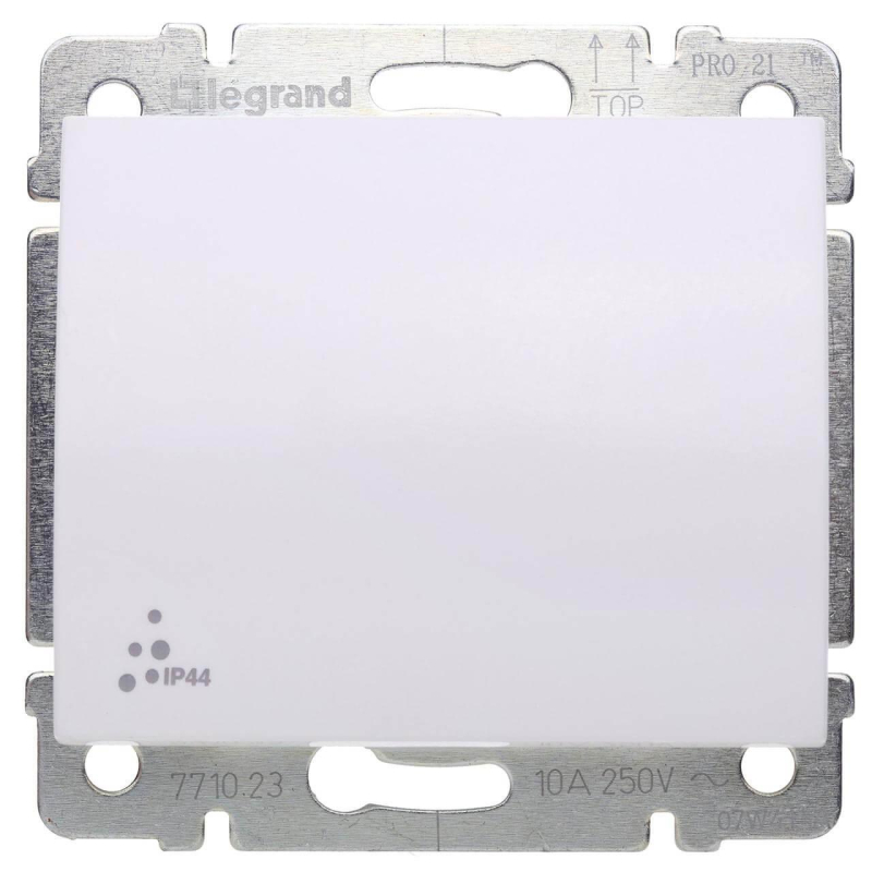 Выключатель кнопочный одноклавишный Legrand Galea Life 10A 250V IP44 белый 771023