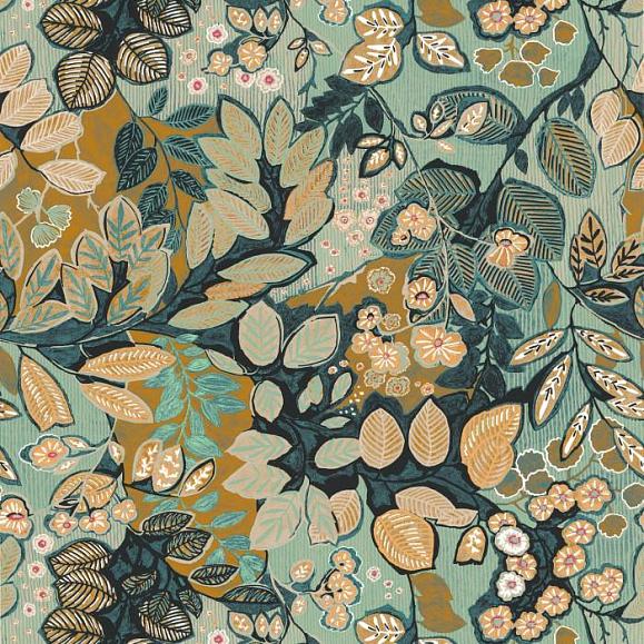 Обои Casamance 75090814 Belle De Nuit Menthe/Moutarde