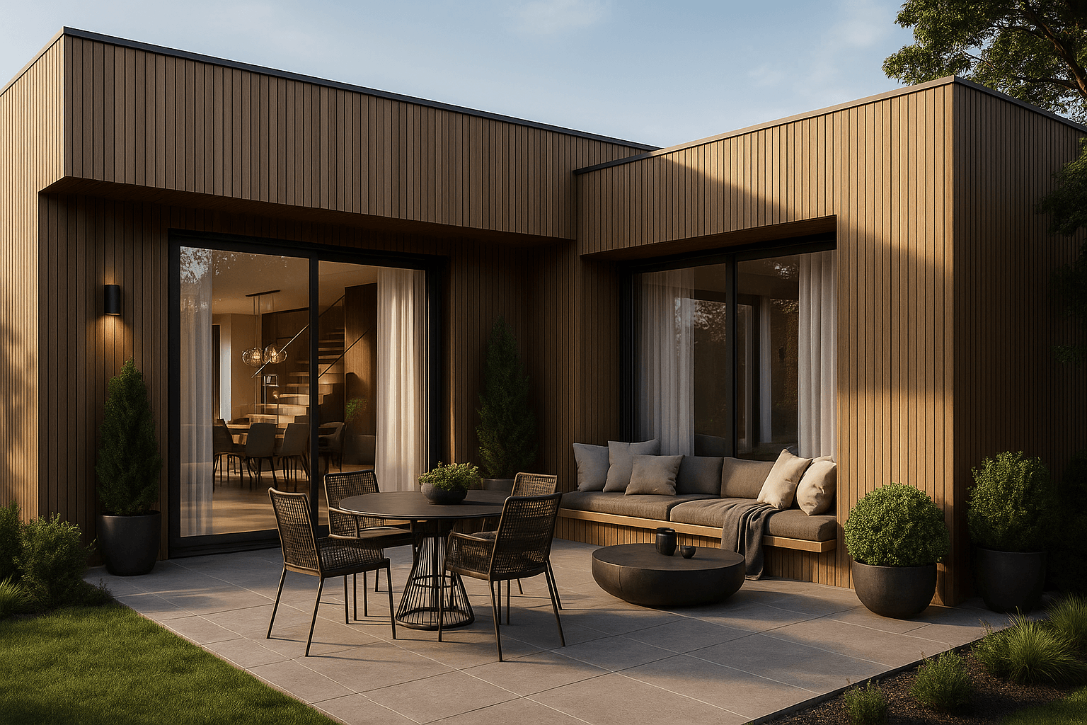 Фасадная реечная панель ДПК Holzhof Эко / Eco 219*24*3000мм, Коричневый