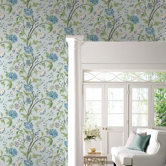 Обои York BL1784 Teahouse Floral Light Blue