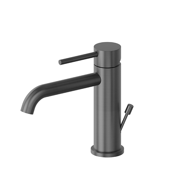 Newform X-STEEL 316 Смеситель для раковины на 1 отв., с донным клапаном, излив 14.5см., цвет: PVD Brushed gun metal