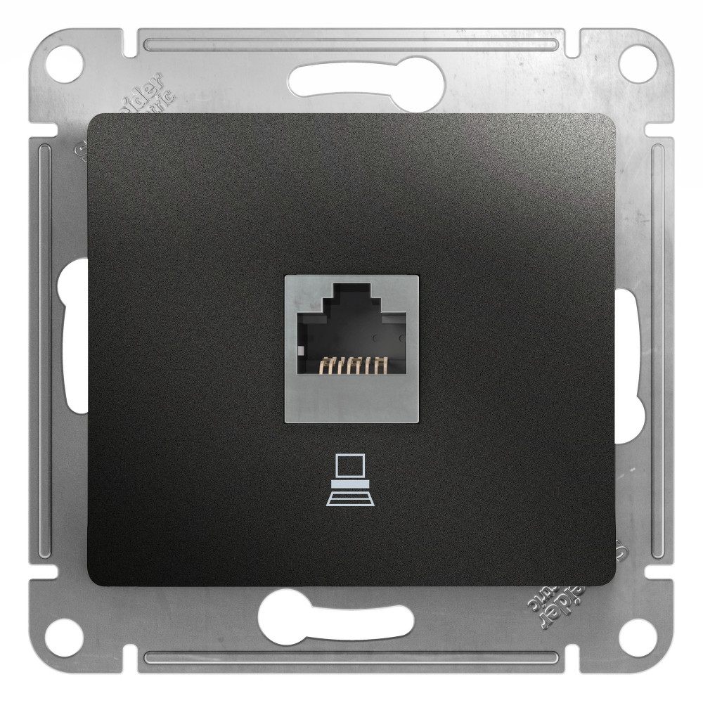 Розетка компьютерная RJ45 кат.5E Systeme Electric Glossa Антрацит GSL000781K