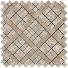 Marvel Travertino Silver Diagonal Mosaic