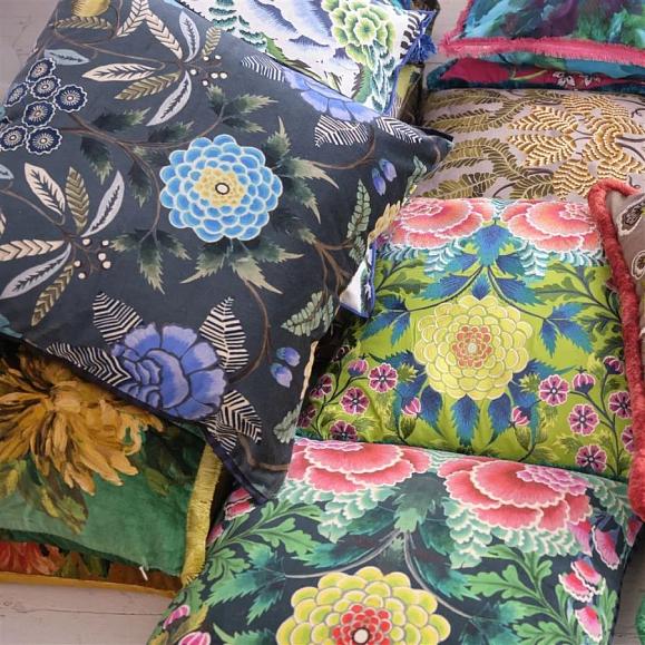 Подушка CCDG1451, Brocart Decoratif Velours, Indigo, Designers Guild 55 x 55см