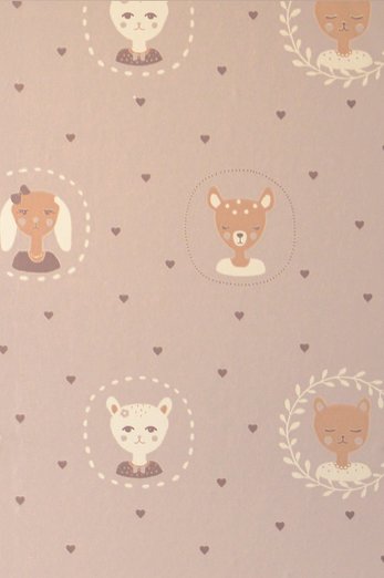 Обои Majvillan 148-02 Hearts Dusty Warm Lilac