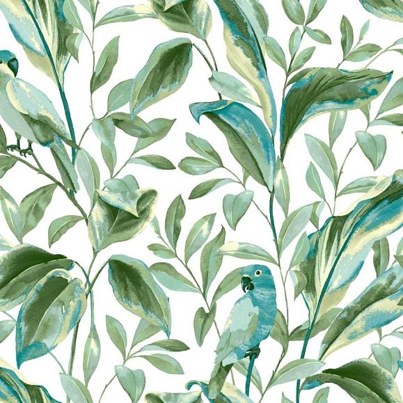 Обои York TC2654 Tropical Love Birds White/Aqua