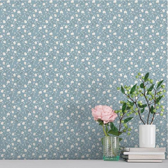 Обои Aura 1905-1 Petit Flowers Blue