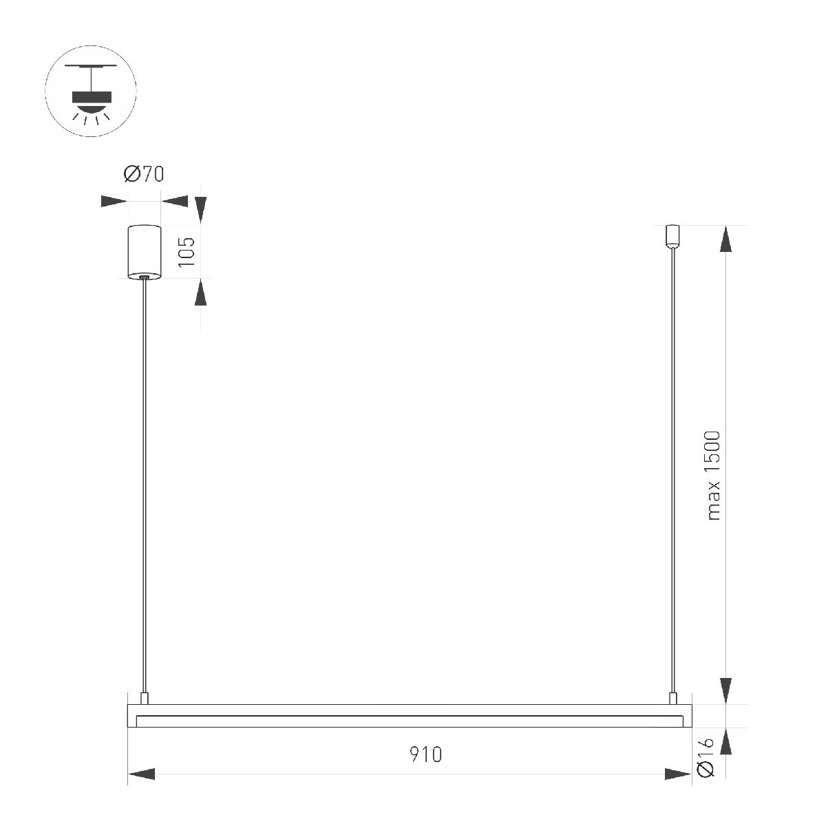 Подвесной светильник Arlight SP-UMBRA-HANG-H-L900-15W Day4000 036943(1)