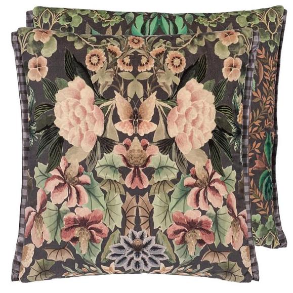 Подушка CCDG1387, Ikebana Damask Velvet, Graphite, Designers Guild 55 x 55см