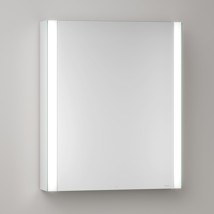 Keuco Somaris Зеркальный шкаф, 60x71x12.8см., 1-дверный-двустор. зеркало, IP 44 c плавным закр. дверцы, корпус: алюминий серебристый цвет