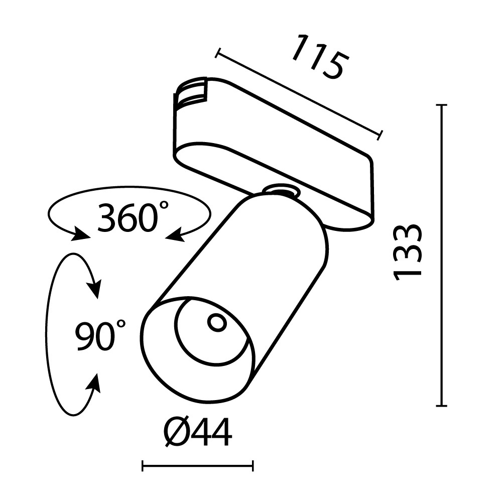 Трековый светильник Maytoni Focus LED TR103-1-12W3K-M-B