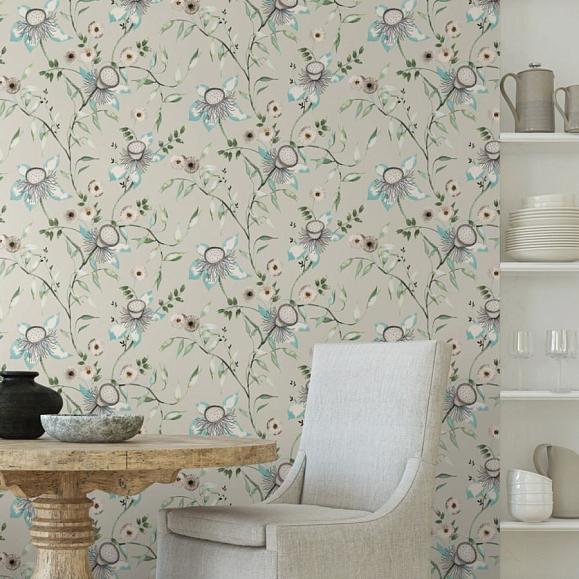 Обои York BL1794 Dream Blossom Taupe/Aqua