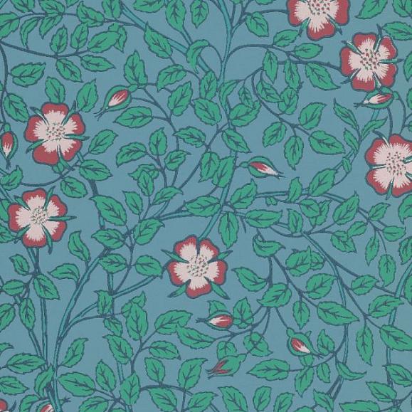 Обои Little Greene 0263BRMARIN Briar Rose Marine Blue
