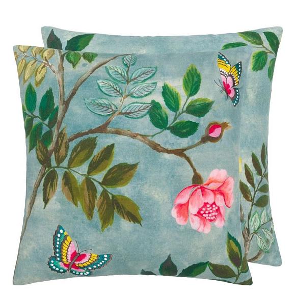 Подушка CCDG1210, Papillon Chinois, Teal, Designers Guild 50 x 50см