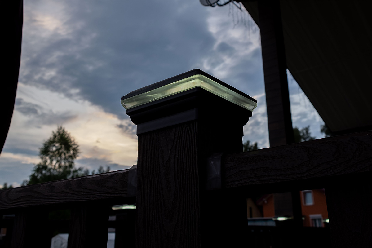 Комплект крышек с светодиодами для столба Holzhof Стандарт (100*100мм)