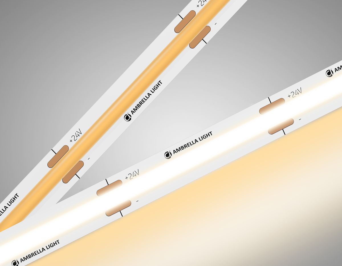 Светодиодная лента Ambrella Light Illumination COB 528Led/14W m/ 24V IP20 3000K/ 5m*10mm*2mm (2 конт.) GS4751
