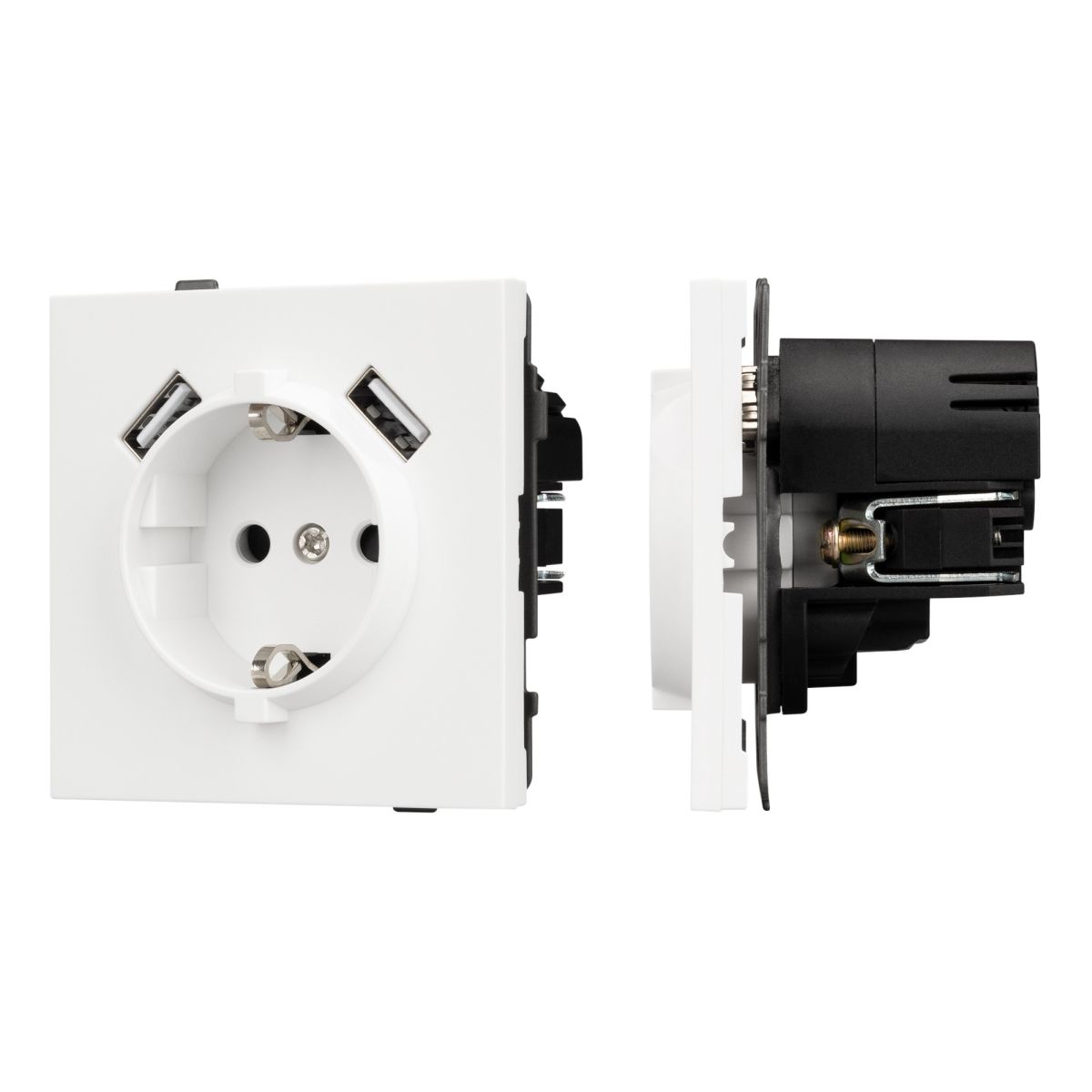 Механизм розетки с USB зарядкой Arlight SCT-TENDO-MUAA-SFPL-WH (230V, 16A) 054606