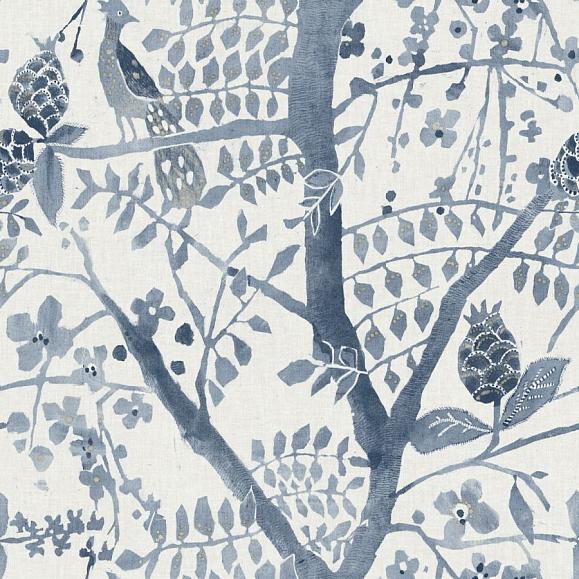 Обои York BO6634 Peacock Block Print Navy
