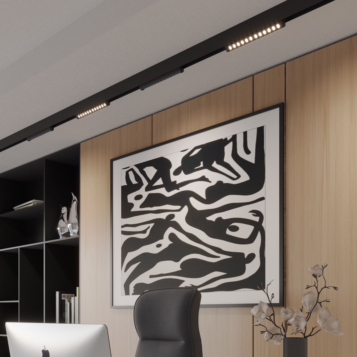 Трековый светильник с переключ. цв. темпер. Novotech Shino Flum 359654
