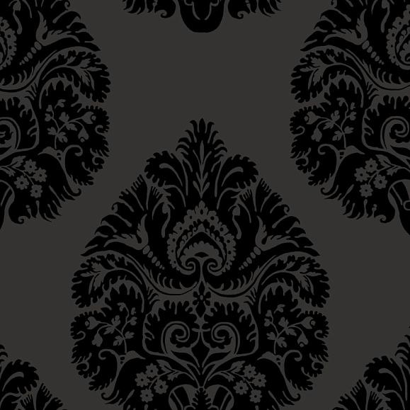 Обои York KT2144 Teardrop Damask Black