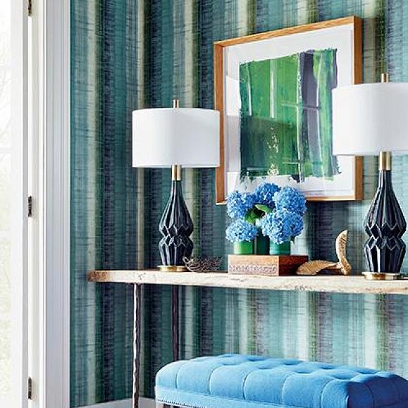 Обои Thibaut T10919 Painted Desert Green and Blue