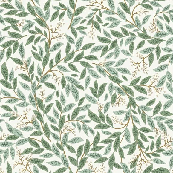 Обои York RF7464 Willowberry Emerald & White