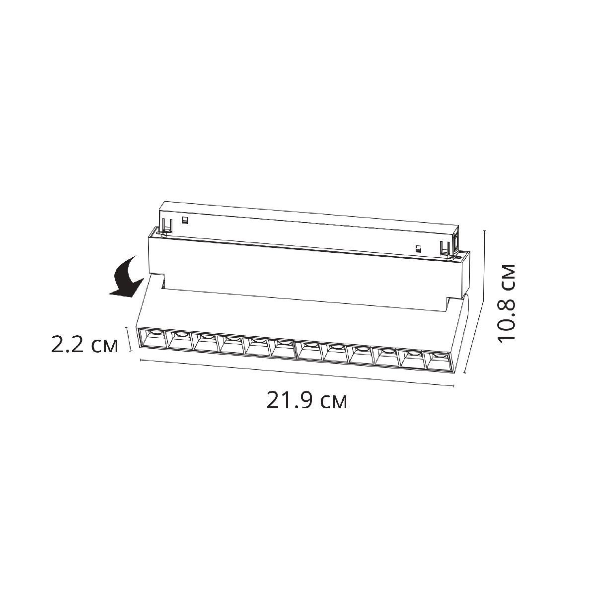 Трековый магнитный светильник Arte Lamp Linea A4668PL-1BK