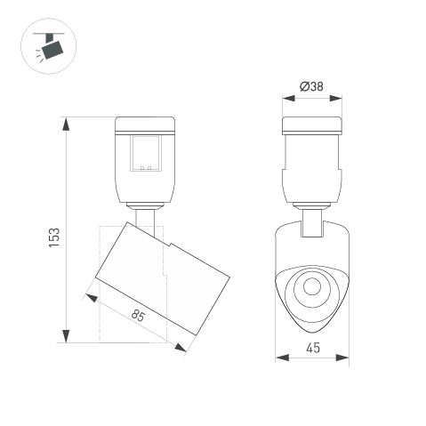 Трековый светильники Arlight ART-APRIORI-SPOT-TURN-R45-8W Day4000 039397