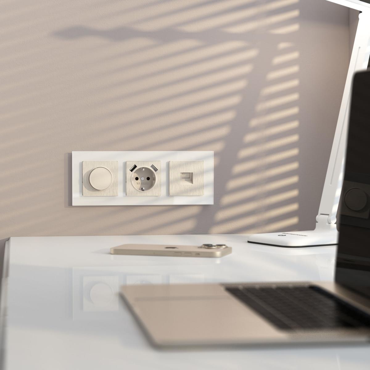 Розетка Werkel Ethernet RJ-45 перламутровый рифленый W1181013 4690389172717