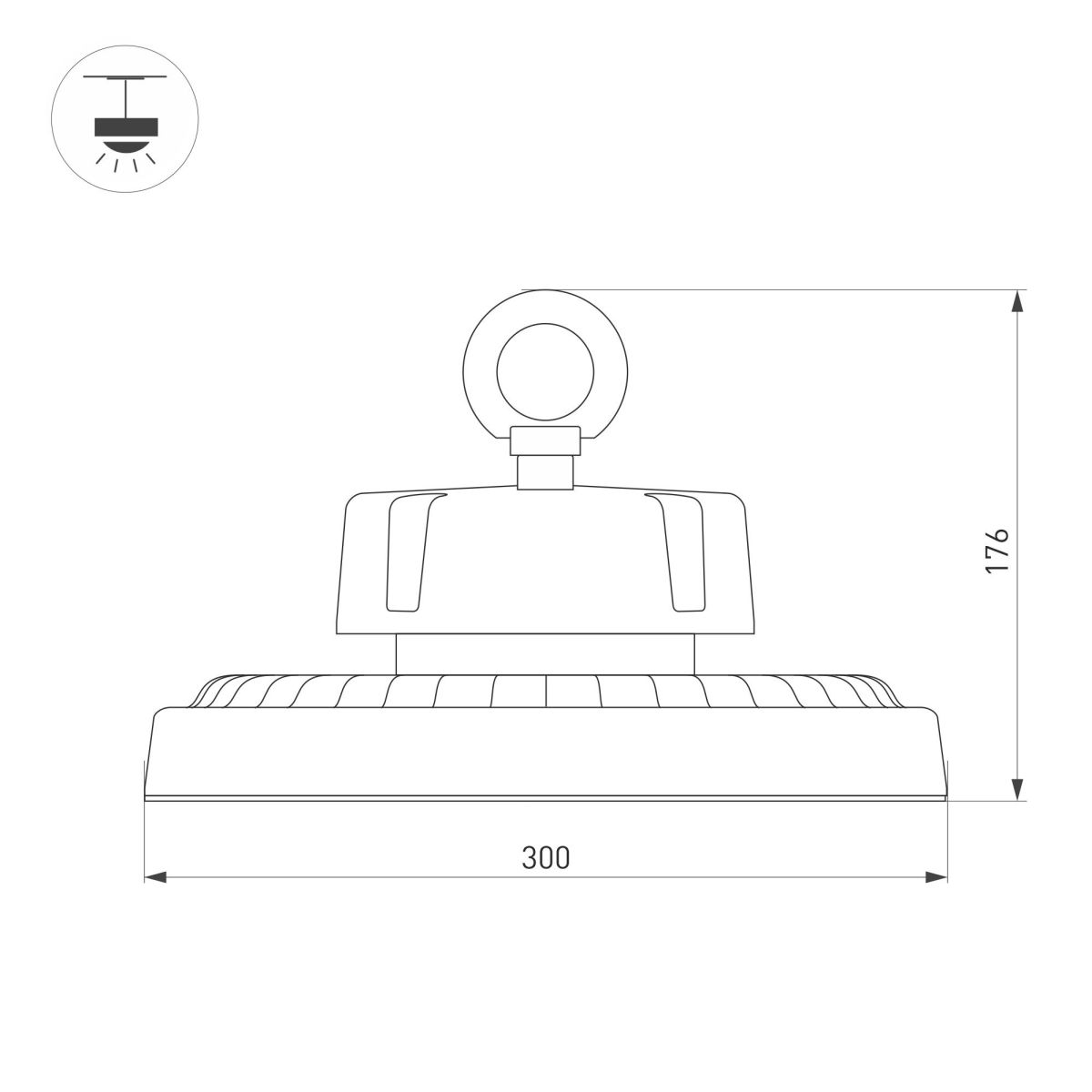 Промышленный светильник Arlight SP-ERCON-R300-200W White5000 (BK, 60 deg, 230V) 056105