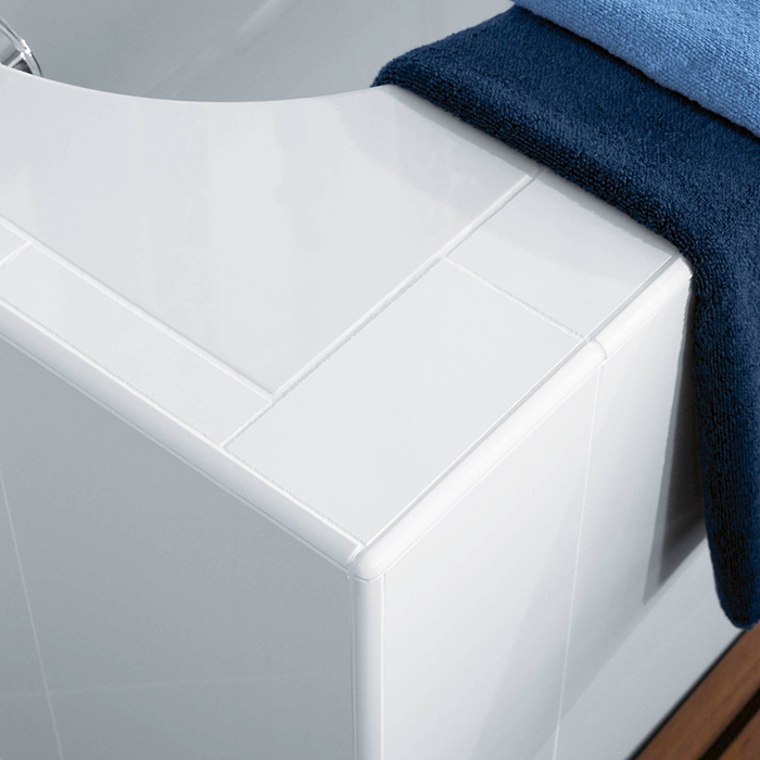 Villeroy&Boch Oberon Ванна 180х80х47см., встраиваемая, ножки, для удлиненного слива-перелива, Quaryl, цвет: альпийский белый