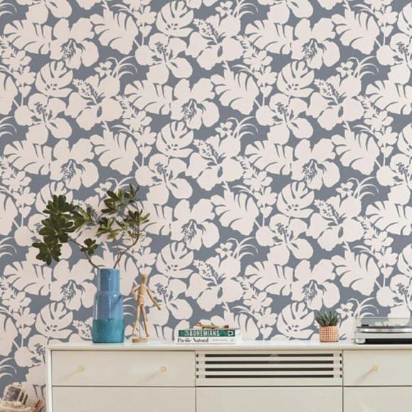 Обои York CV4440 Hibiscus Arboretum Chambray